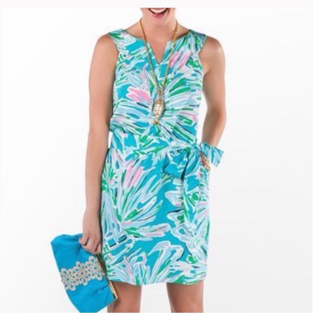 Lilly Pulitzer Giuliana Shift Sleeveless Dress Snorkel Blue